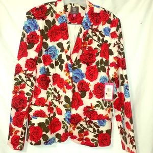 Vince Camuto Floral Mid Length Blazer
